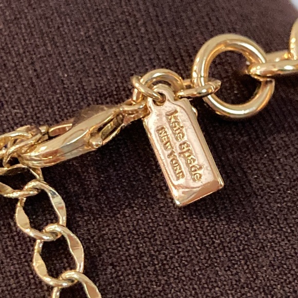 Kate Spade long Intertwined circle gold white necklace - Picture 6 of 15